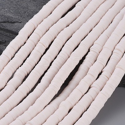 Flat Round Handmade Polymer Clay Beads CLAY-R067-8.0mm-16-1