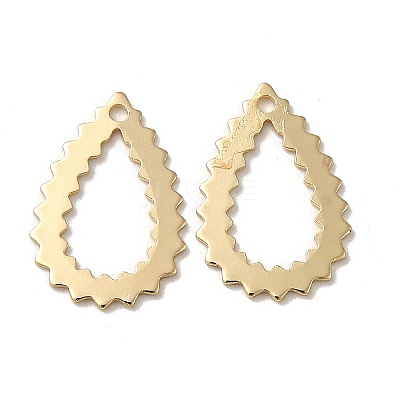 Teardrop Brass Pendants KK-G480-04B-LG-1