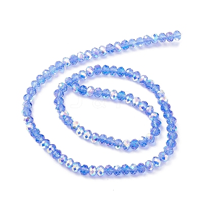 Electroplate Transparent Glass Beads Strands EGLA-K015-07B-1