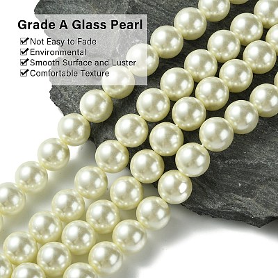 Eco-Friendly Dyed Glass Pearl Round Beads Strands HY-A002-12mm-RB011-1