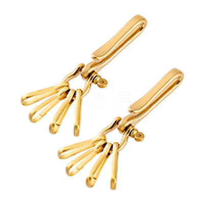 2Pcs Brass Heavy Duty Keychains with 4Pcs Snap Clasps FIND-PH0020-96-1