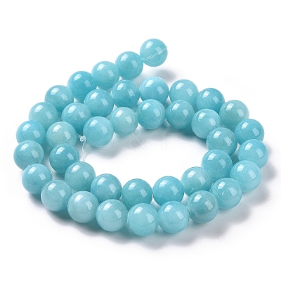 Natural Mashan Jade Round Beads Strands G-D263-8mm-XS28-1