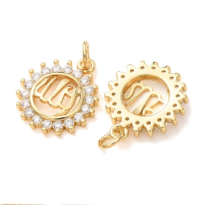Brass Micro Pave Clear Cubic Zirconia Pendants CU-CBA2907-05A-G-1