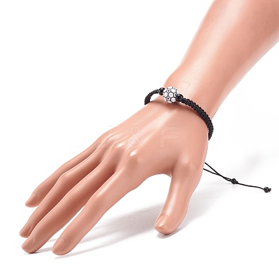 Acrylic Braided Bead Bracelet BJEW-JB08552-04-1