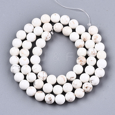 Natural Magnesite Beads Strands G-S373-003-6mm-1