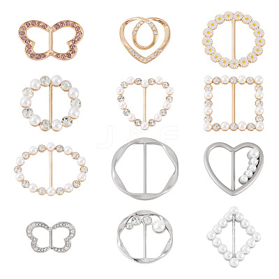 12Pcs 12 Styles Alloy Buckles AJEW-TA0003-44-1