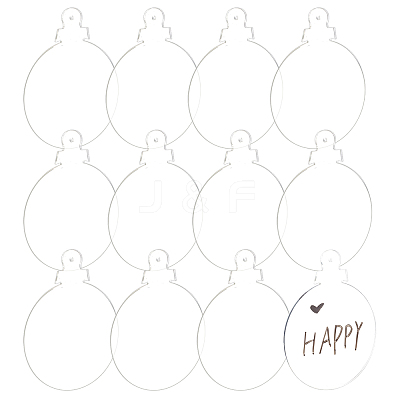 Transparent Acrylic Disc Pendants TACR-NB0001-07C-1