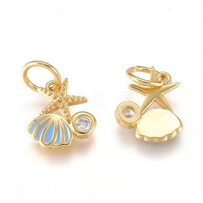 Brass Charms ZIRC-L070-79G-1