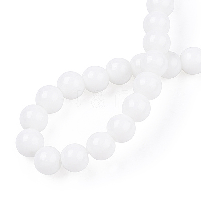 Opaque Solid Color Glass Beads Strands GLAA-T032-P6mm-02-1