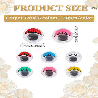 Half Round Plastic Doll Wiggle Eyes Cabochons DIY-LP0001-89B-1