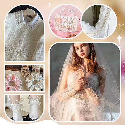 4 Yards Polyester Wavy Lace Ribbon OCOR-PH0004-78A-1