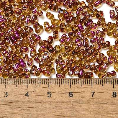 Spray Painted Glass Seed Beads SEED-F005-03A-01-1
