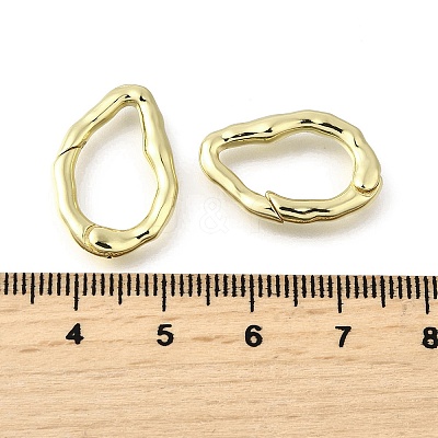 Brass Irregularity Spring Gate Rings KK-U072-43B-G-1