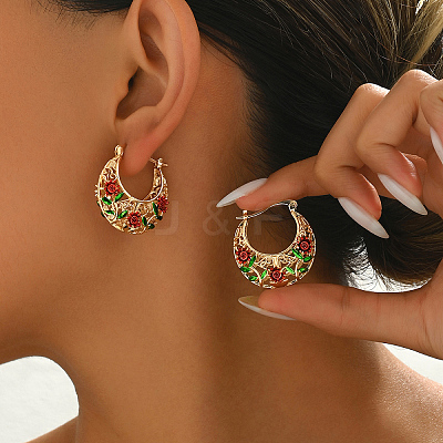 Geometric Retro Casual Brass Hoop Earrings for Women CS1444-1-1