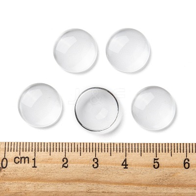 Transparent Glass Cabochons GGLA-R026-15mm-1