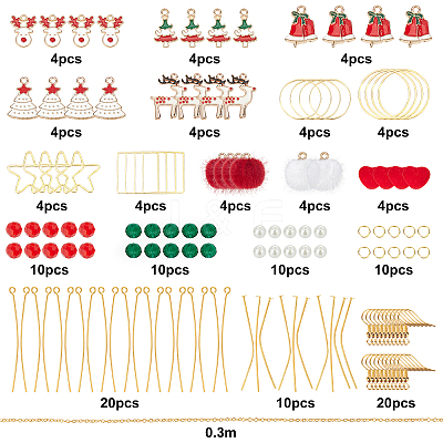 137Piece DIY Christmas Style Earring Kits DIY-SC0015-14-1
