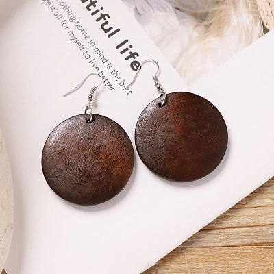 Alloy Wood Dangle Earrings FS-WG9E4F8-03-1