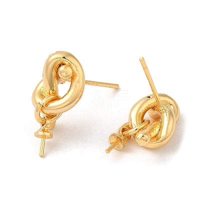 Brass Stud Earring Findings KK-M270-28G-1