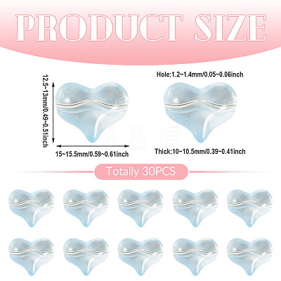 30Pcs Transparent Glass Beads GLAA-TADJ0001-02F-1