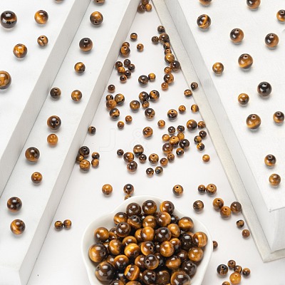 340Pcs 4 Style Grade A+ Natural Tiger Eye Beads G-LS0001-50-1