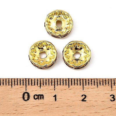 Brass Grade A Rhinestone Spacer Beads RSB039NF-05G-1