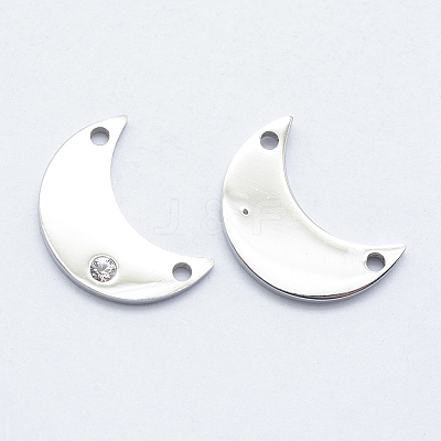 316 Surgical Stainless Steel Micro Pave Cubic Zirconia Links connectors STAS-J038-18P-1