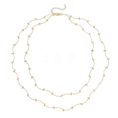 Brass Double Layer Necklaces NJEW-JN05388-1