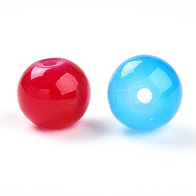 Baking Paint Imitation Jade Glass Beads DGLA-Q021-8mm-M-1