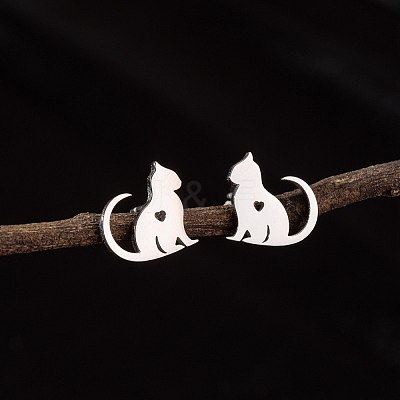 Stainless Steel Small Animal Stud Earrings for Women PW-WG5B49B-27-1