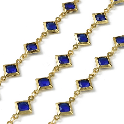 Brass Glass Rhombus Link Chains CHC-R001-05G-01-1