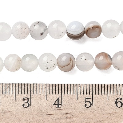 Natural Dendritic Agate Beads Strands G-C011-6mm-01-1