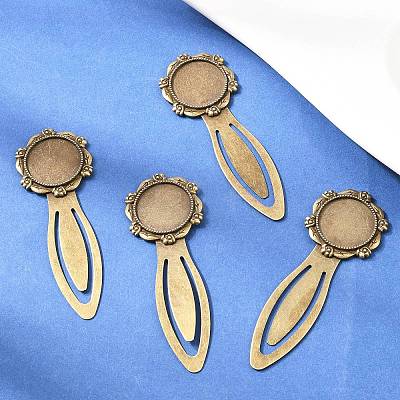 Iron Bookmark Cabochon Setting PALLOY-S033-09AB-NR-1