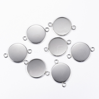 Tarnish Resistant 304 Stainless Steel Cabochon Connector Settings X-STAS-P161-29-20mm-1