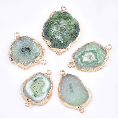Electroplate Natural Druzy Agate Links connectors G-T112-07C-1