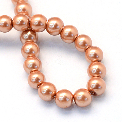 Baking Paint Pearlized Glass Pearl Round Bead Strands HY-Q003-6mm-50-1