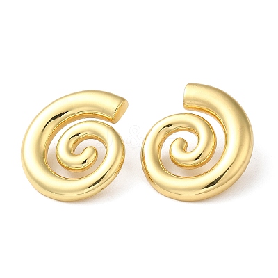 Rack Plating Brass Vortex Stud Earrings for Women EJEW-Z019-14G-1
