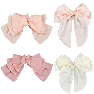 4Pcs 4 Styles Cloth Bowknot Alligator Hair Clips PHAR-SP0001-17B-1