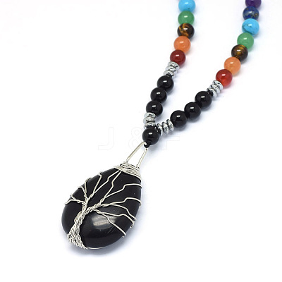 Yoga Chakra Jewelry NJEW-P241-B01-1