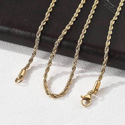 304 Stainless Steel Rope Chain Necklaces NJEW-E026-09G-1