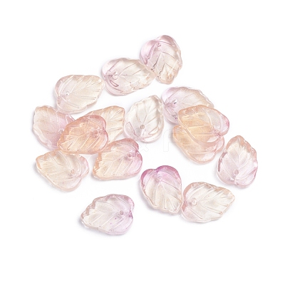 Two-Tone Transparent Glass Charms GLAA-H016-15V-1