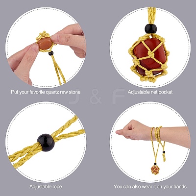 Braided Waxed Cotton Thread Cords Macrame Pouch Necklace Making AJEW-SW00022-02-1