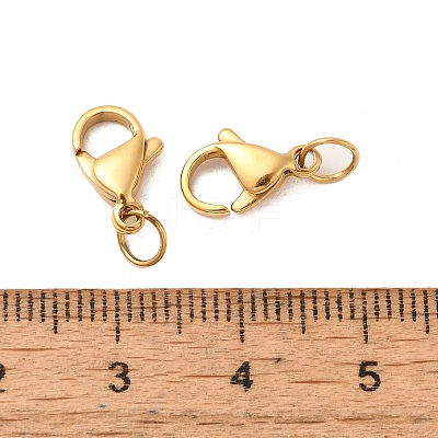 Ion Plating(IP) 304 Stainless Steel Lobster Claw Clasps STAS-AB12-G-02-1