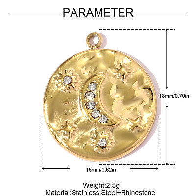 Textured 304 Stainless Steel Pendants STAS-OY008-22G-1