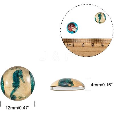 Flatback Glass Cabochons for DIY Projects GGLA-PH0005-12mm-06D-1