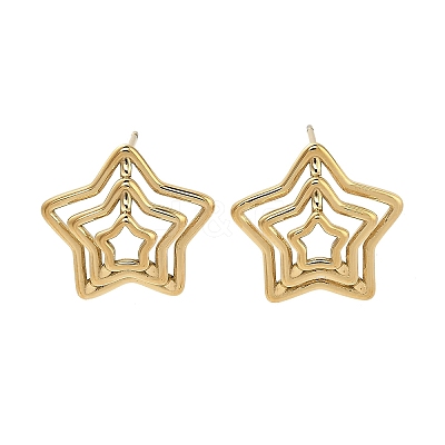 304 Stainless Steel Stud Earrings for Woman EJEW-V003-02G-01-1