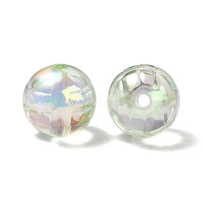 Textured UV Plating Rainbow Iridescent Transparent Acrylic Beads OACR-C007-09D-1