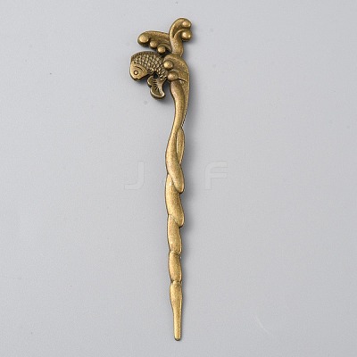 Alloy Fish Hair Sticks MRMJ-WH0077-102B-AB-1