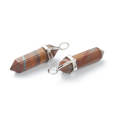 Natural Tiger Iron Pointed Pendants G-M378-01P-A30-1