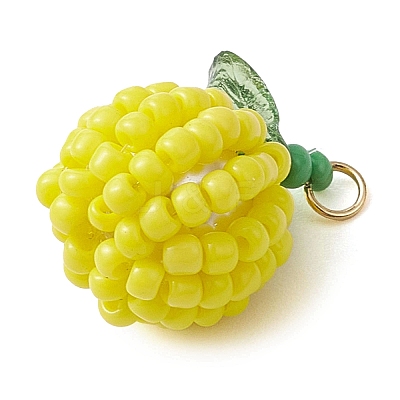 Seed Beads Beaded Pendants PALLOY-TA00159-01-1