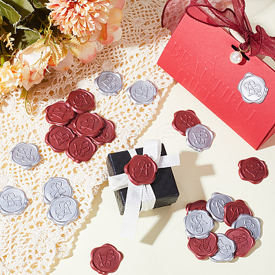 50Pcs 2 Styles Adhesive Wax Seal Stickers DIY-CP0009-10A-1